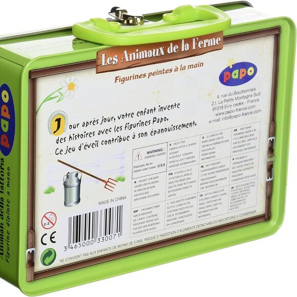 Papo Mini 7 Farm Animals Hand painted figurines in Tin Case New Sealed Age 3+ - Picture 3 of 13